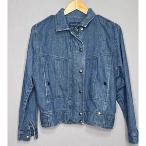 Vintage Gloria Vanderbilt Jean Jacket Large 100% Cotton Size: Medium